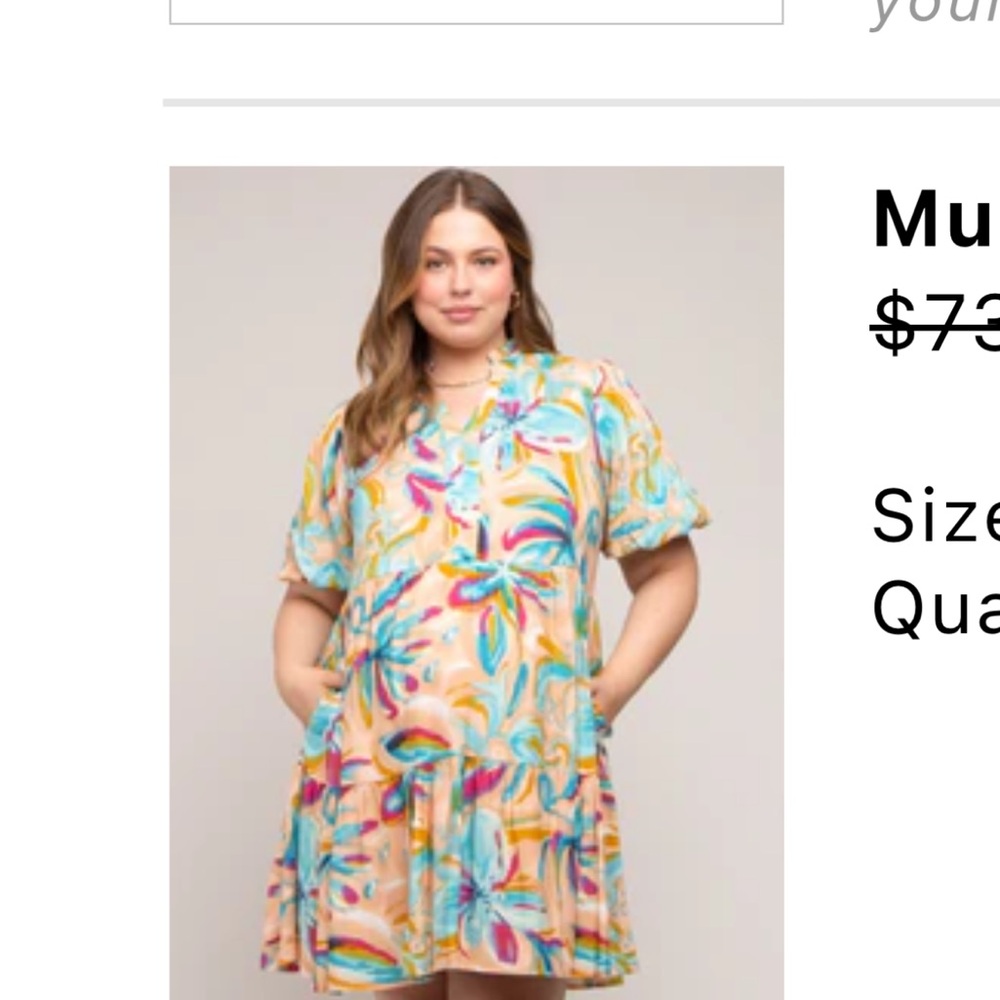 Pinkblush Maternity Multicolor Floral Dress NWT